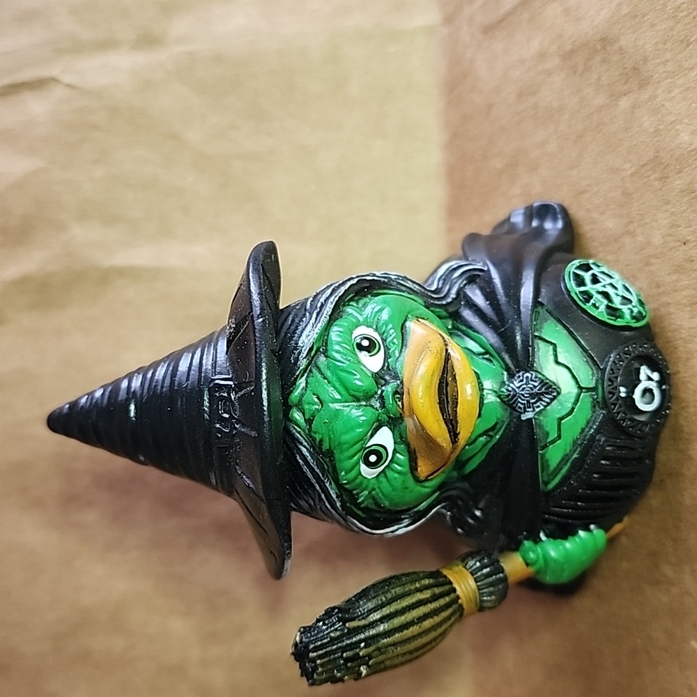 Witch Duck Figurine with Broom